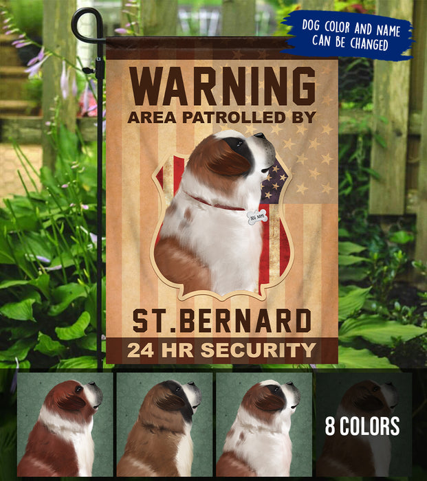 Personalized Saint Bernard Security Flag 2 Sides Print
