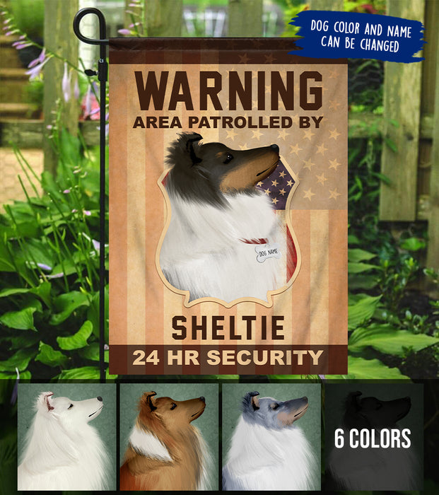 Personalized Shetland Sheepdog Security Flag 2 Sides Print