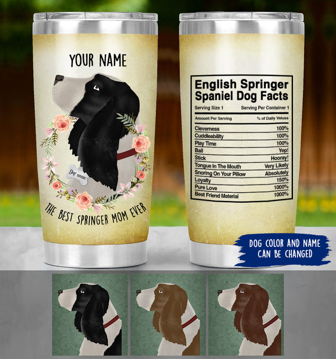 Personalized English Springer Spaniel Mom Tumbler - English Springer Spaniel Dog Facts