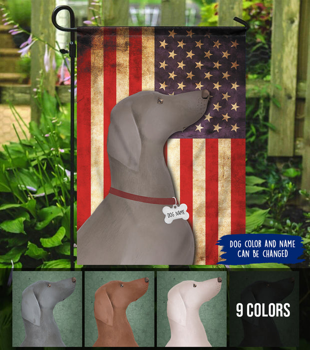 Personalized Weimaraner Flag 2 Sides Print
