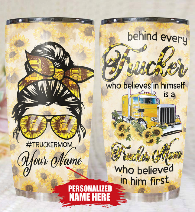 Qd - Personalized - Behind Every Trucker Who Belives In Himself Tumbler