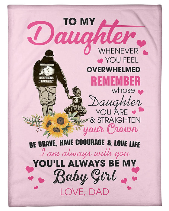 Personalized To My Daughter Fleece Blanket From Dad And Mom | Perfect Gifts For Birthday, Christmas