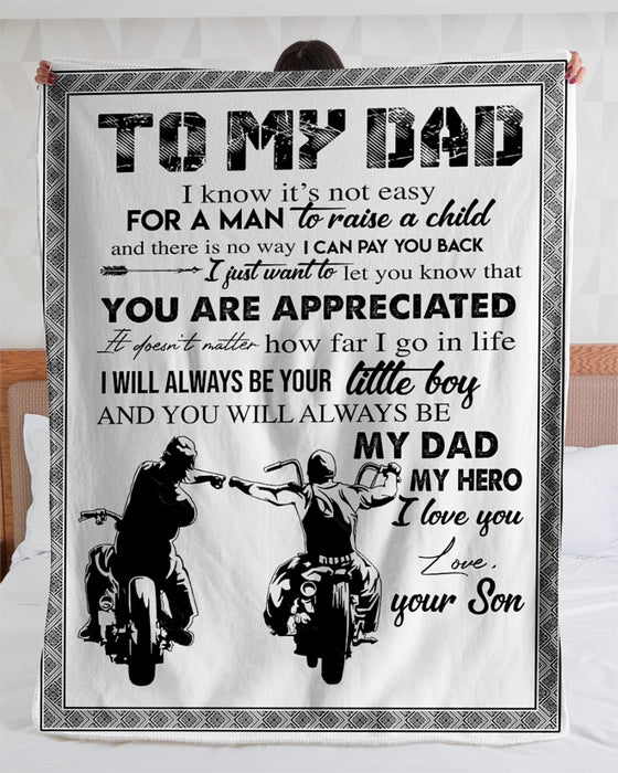 Personalized To My Dad Gift Fleece Blanket You Will Always Be My Dad My Hero Great Customized Blanket From Son For Birthday Christmas Thanksgiving