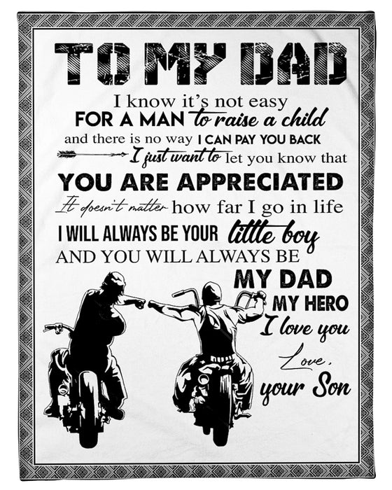 Personalized To My Dad Gift Fleece Blanket You Will Always Be My Dad My Hero Great Customized Blanket From Son For Birthday Christmas Thanksgiving
