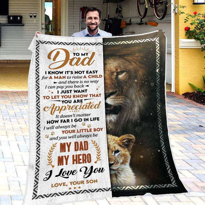 Personalized To My Dad Gift Fleece Blanket I Just Want You Know That You Are Appreciated Great Customized Blanket From Son For Birthday Christmas Thanksgiving