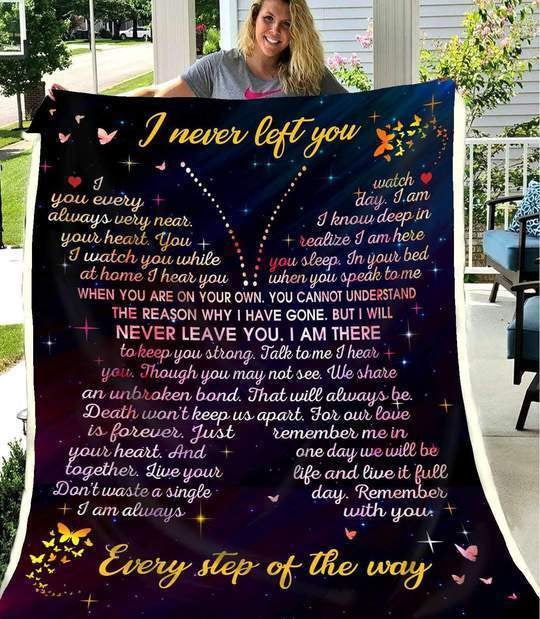 Personalized Grandmother to Grandfather Fleece Blanket I Never Left You Every Step Of The Way Great Customized Blanket For Birthday Christmas Thanksgiving