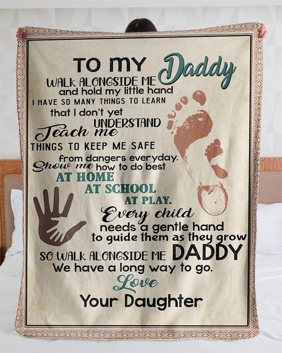 Personalized To My Dad Fleece Blanket From Daughter Walk Alongside Me Great Customized Blanket For Birthday Christmas Thanksgiving