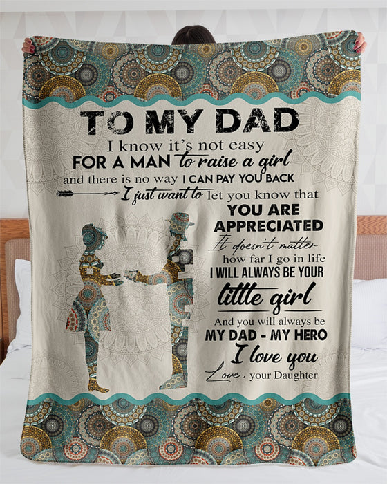 Personalized To My Dad Fleece Blanket From Daughter You Will Always Be My Hero Great Customized Blanket For Birthday Christmas Thanksgiving