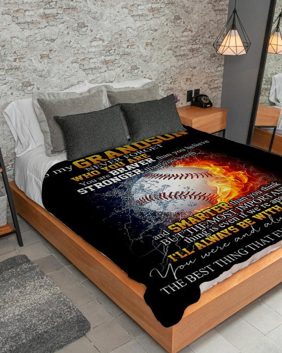Personalized To My Grandson Fleece Blanket From Grandma The Best Thing That Ever Happened To Me Great Customized Blanket For Birthday Christmas Thanksgiving