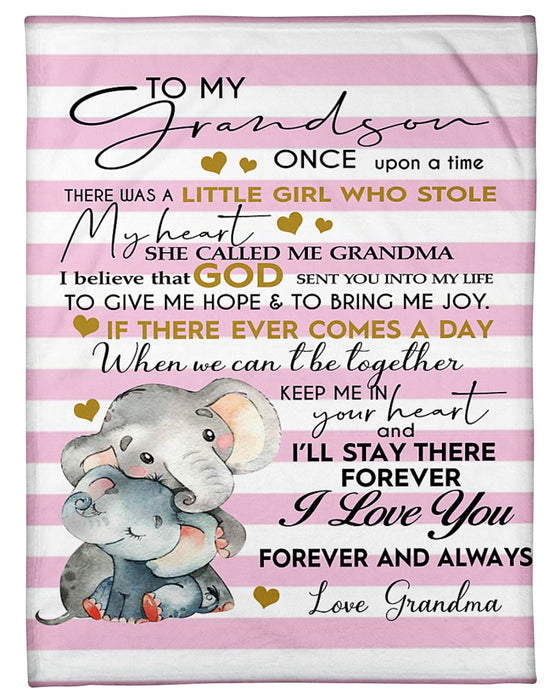 Personalized To My Grandson Fleece Blanket From Grandma I"ll Stay There Forever Great Customized Blanket For Birthday Christmas Thanksgiving