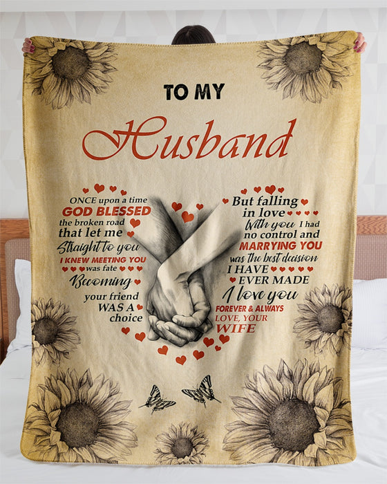 Personalized To My Husband Fleece Blanket From Wife I Love You Forever and Always Great Customized Blanket For Birthday Christmas Thanksgiving Anniversary