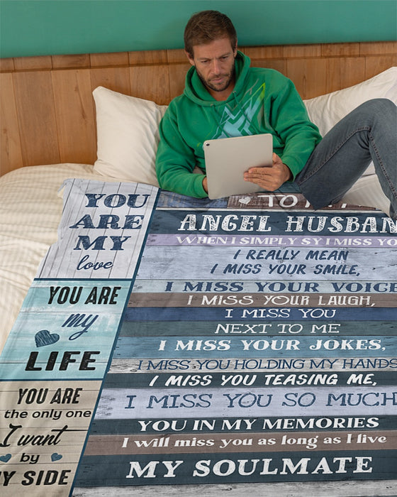 Personalized To My Husband In Heaven Fleece Blanket From Wife  You Are My Life Great Customized Blanket For Christmas Thanksgiving