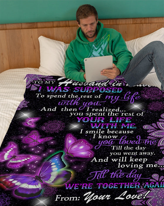 Personalized To My Husband In Heaven Fleece Blanket From Wife  And Will Keep Loving Me Great Customized Blanket For Christmas Thanksgiving
