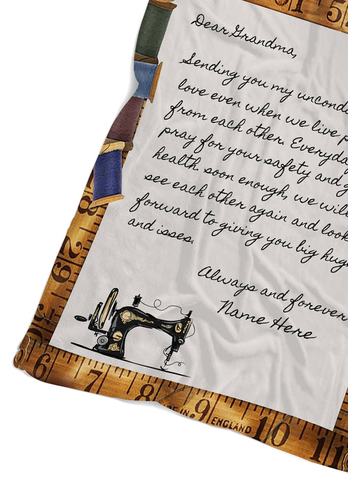 Quilting - Personalized To My Grandma Love Letter Fleece Blanket Sending You My Inconditional Love Great Customized Blanket For Birthday Christmas Thanksgiving