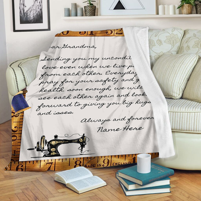 Quilting - Personalized To My Grandma Love Letter Fleece Blanket Sending You My Inconditional Love Great Customized Blanket For Birthday Christmas Thanksgiving