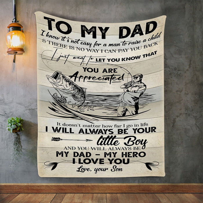 Personalized To My Dad Fishing Fleece Blanket From Son There Is No Way I Can Pay You Back Great Customized Blanket For Birthday Christmas Thanksgiving