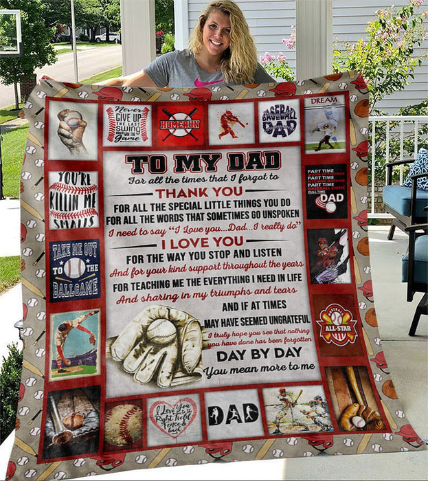 Personalized To My Dad Baseball Fleece Blanket Day By Day You meant More To Me Great Customized Gift For Father's Day Birthday Christmas Thanksgiving