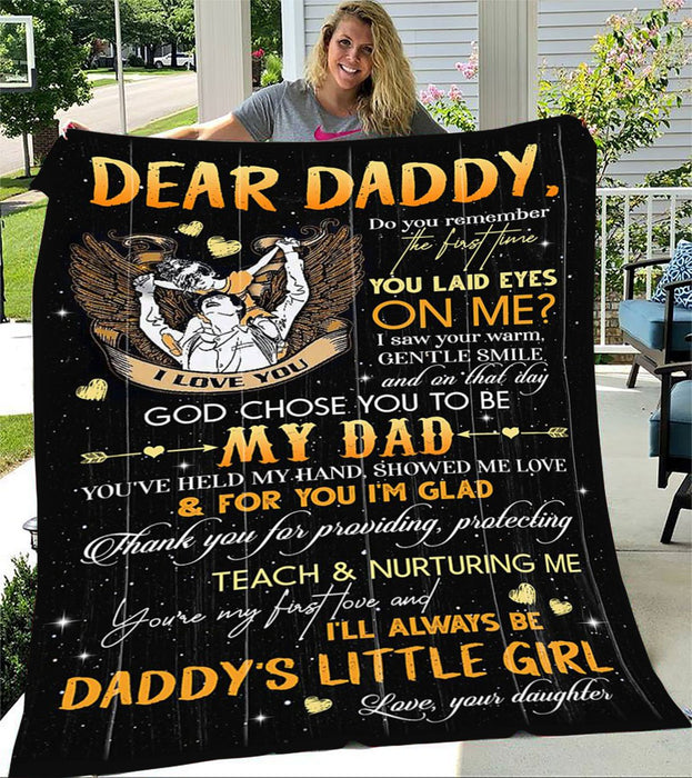 Personalized To My Dad Fleece Blanket From Daughter God Chose You To Be My Dad Great Customized Blanket For Birthday Christmas Thanksgiving