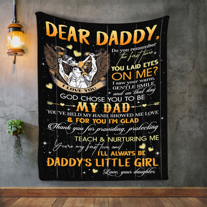 Personalized To My Dad Fleece Blanket From Daughter God Chose You To Be My Dad Great Customized Blanket For Birthday Christmas Thanksgiving