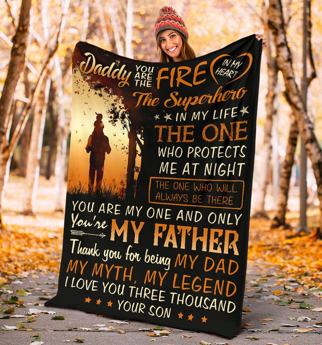 Personalized To My Dad Fleece Blanket From Son You Are The Fire Great Customized Blanket For Birthday Christmas Thanksgiving