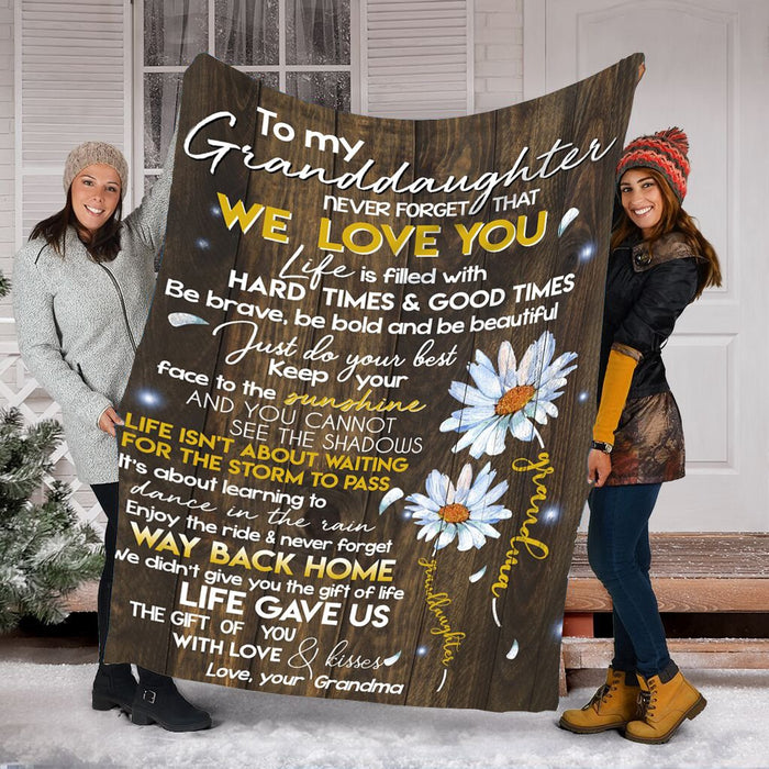 Personalized To My Granddaughter Fleece Blanket From Grandma Never Forget That We Love You Great Customized Blanket For Birthday Christmas Thanksgiving
