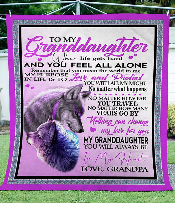 Personalized To My Granddaughter Wolf Fleece Blanket From Grandpa Nothing Can Change My Love For You Great Customized Blanket For Birthday Christmas Thanksgiving