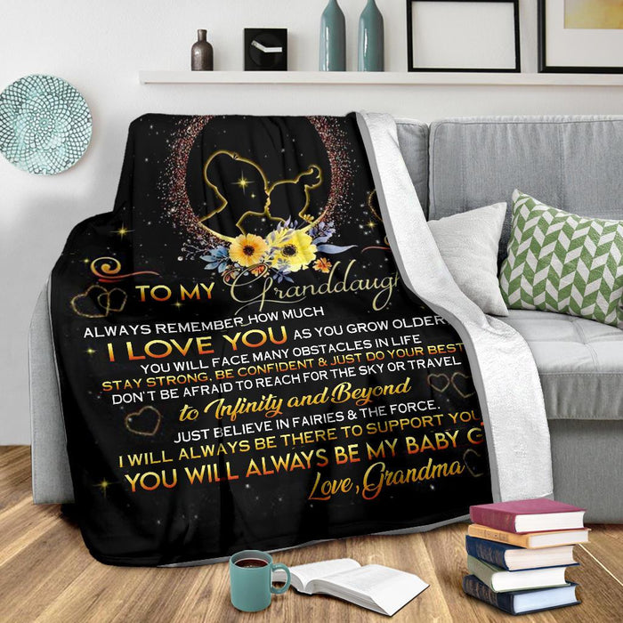 Personalized To My Granddaughter Fleece Blanket From Grandma Always Remember How Much I Love You Great Customized Blanket For Birthday Christmas Thanksgiving