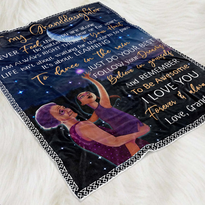 Personalized To My Granddaughter Fleece Blanket From Grandma Never Feel That You Are Alone Great Customized Blanket For Birthday Christmas Thanksgiving