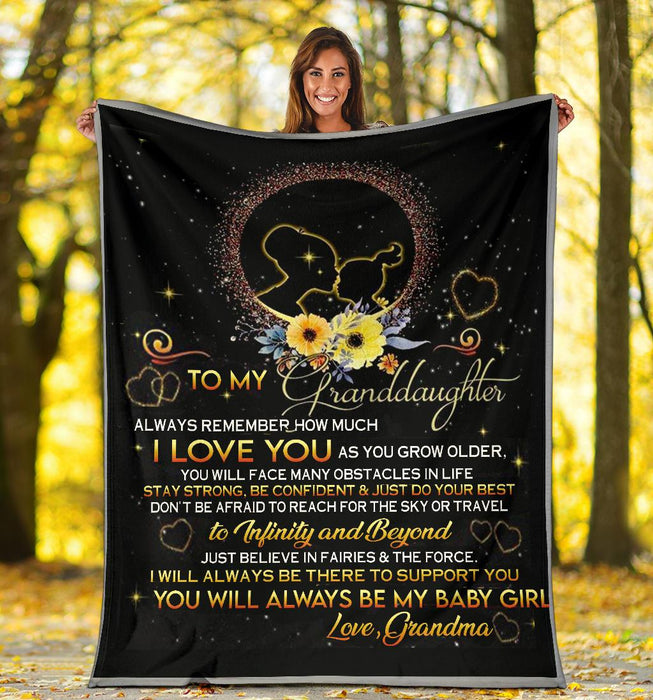 Personalized To My Granddaughter Fleece Blanket From Grandma Always Remember How Much I Love You Great Customized Blanket For Birthday Christmas Thanksgiving