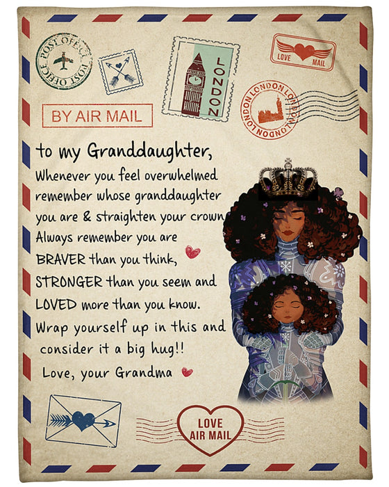 Personalized To My Granddaughter Black Girl Love Letter Fleece Blanket From Grandma If There Ever Comes A Day Great Customized Blanket For Birthday Christmas Thanksgiving
