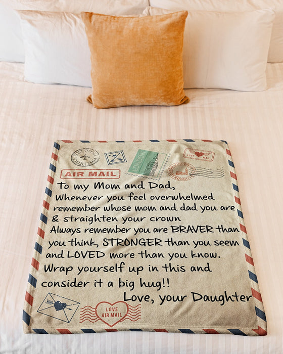 Personalized To My Parent Love Letter Fleece Blanket From Daughter Great Customized Gift For Father'S Day Mother'S Day Birthday Christmas Thanksgiving