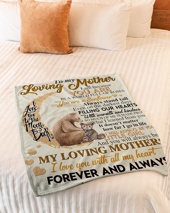 Personalized To My Mom Love Letter Bear Fleece Blanket From Daughter Always Stand Tall Eve The Darkest Days Great Customized Gift For Mother's Day Birthday Christmas Thanksgiving