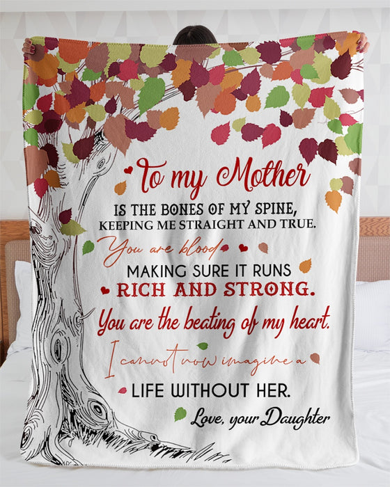 Personalized To My Mom Tree Fleece Blanket From Daughter You Are The Beating Of My Heart Great Customized Gift For Mother's Day Birthday Christmas Thanksgiving