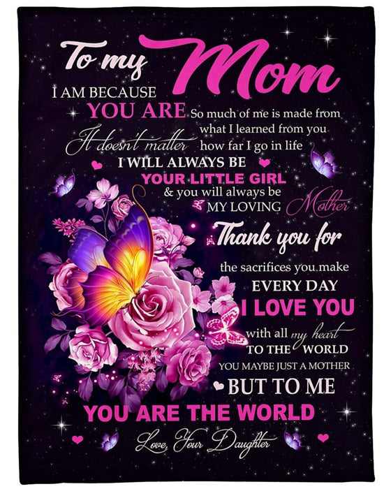 Personalized To My Mom Fleece Blanket From Daughter Everyday I Love You With All My Heart Great Customized Gift For Mother's Day Birthday Christmas Thanksgiving