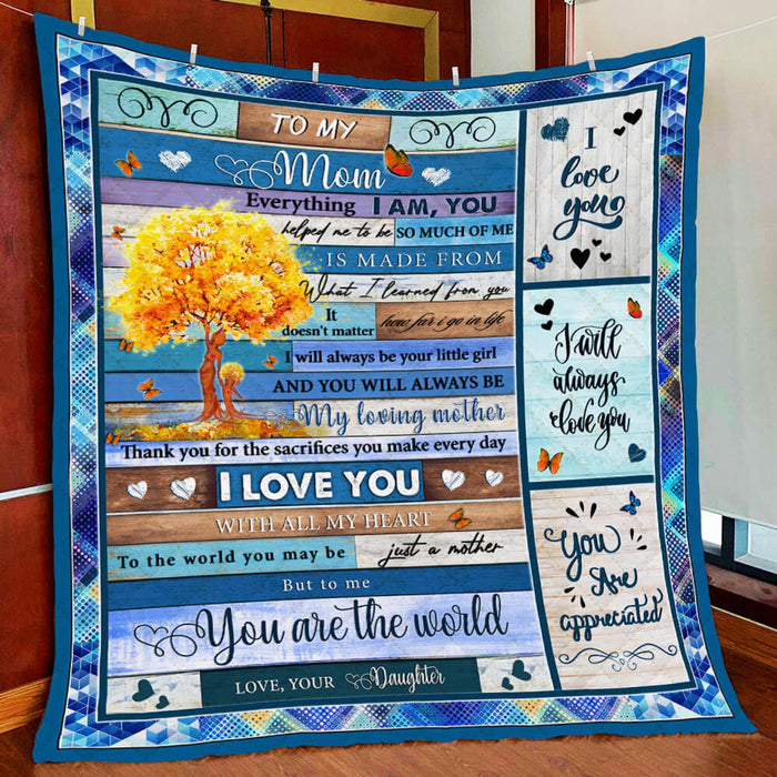 Personalized To My Mom Fleece Blanket From Daughter I Will Always Your Little Girl Great Customized Gift For Mother'S Day Birthday Christmas Thanksgiving