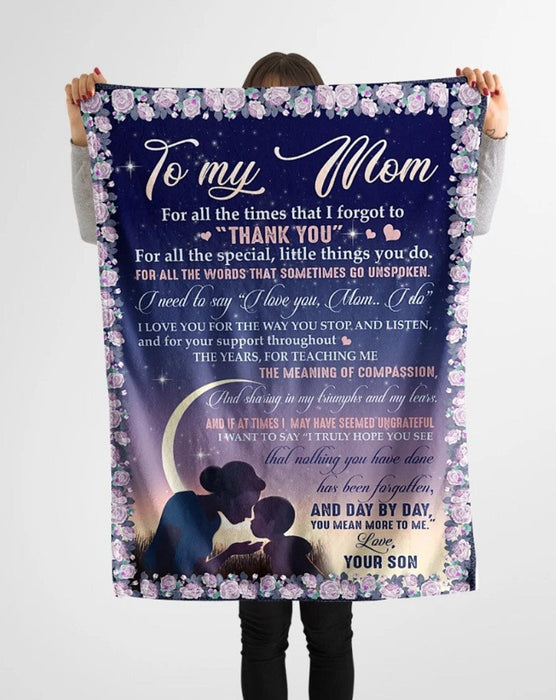 Personalized To My Mom Flowers Fleece Blanket From Daughter For All The Special Little Things You Do Great Customized Gift For Mother's day Birthday Christmas Thanksgiving