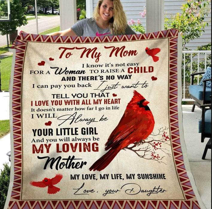 Personalized To My Mom Birds Fleece Blanket From Daughter I Just Want To Tell You That I Love You With All My Heart Great Customized Gift For Mother's day Birthday Christmas Thanksgiving