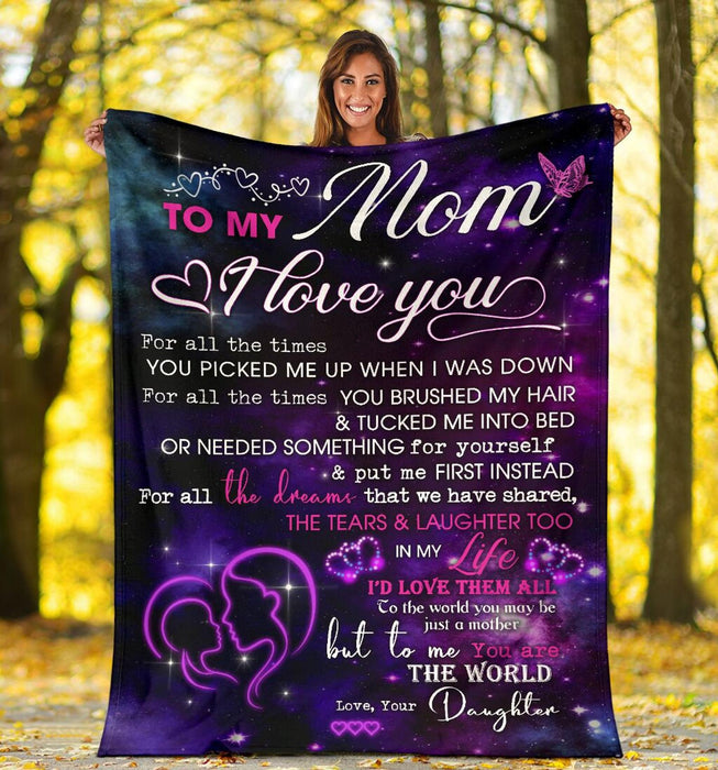 Personalized To My Mom Heart Fleece Blanket From Daughter For All The Dreams That We Have Shared, The Tears And Laughter Too Great Customized Gift For Mother's day Birthday Christmas Thanksgiving