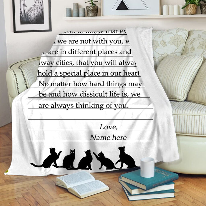 Personalized To My Grandma Cat Fleece Blanket We're Always Thinking Of You Great Customized Gift For Mother's Day Birthday Christmas Thanksgiving