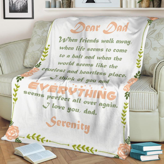 To My Dad Fleece Blanket I Think Of You Great Customized Blanket Gift For Father's Day Birthday Christmas Thanksgiving