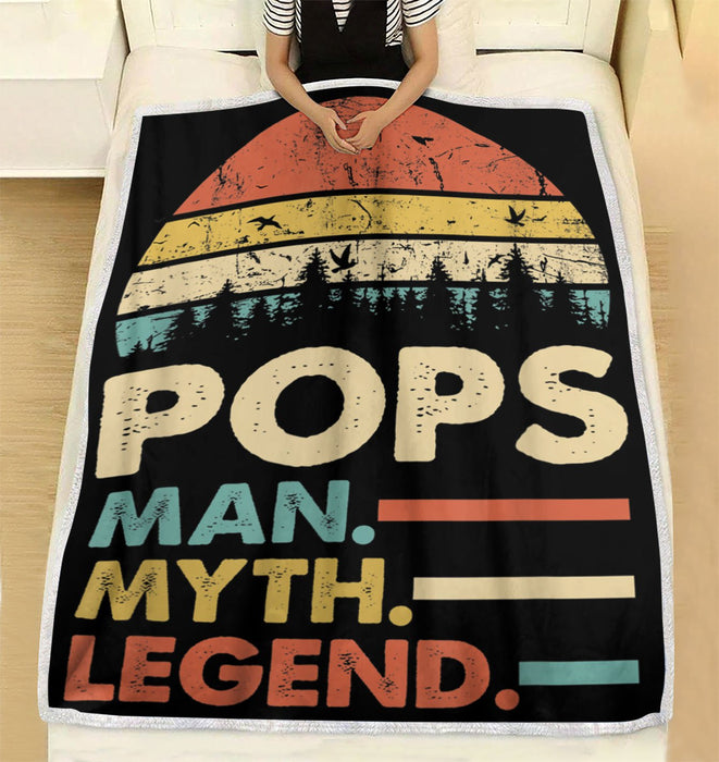 Gift For Dad Vintage Fleece Blanket Pop The Man The Myth The Legend Great Customized Gift For Birthday Christmas Thanksgiving Anniversary Father's Day