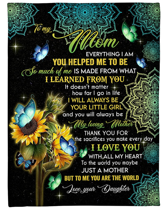 Personalized To My Mom Butterflies Fleece Blanket From Daughter I Love You With All My Heart Great Customized Gift For Mother's day Birthday Christmas Thanksgiving