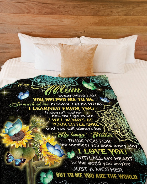 Personalized To My Mom Butterflies Fleece Blanket From Daughter I Love You With All My Heart Great Customized Gift For Mother's day Birthday Christmas Thanksgiving