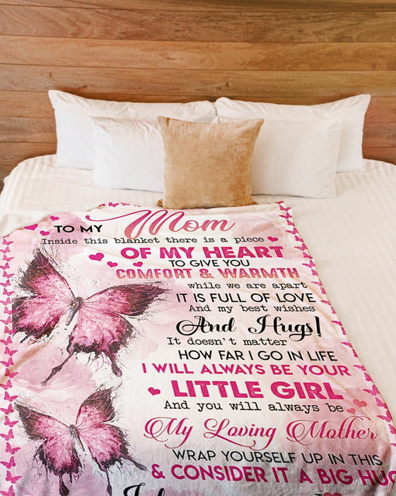 Personalized To My Mom Butterflies Fleece Blanket From Daughter It Is Full Of Love And My Best Wishes Great Customized Gift For Mother'S Day Birthday Christmas Thanksgiving