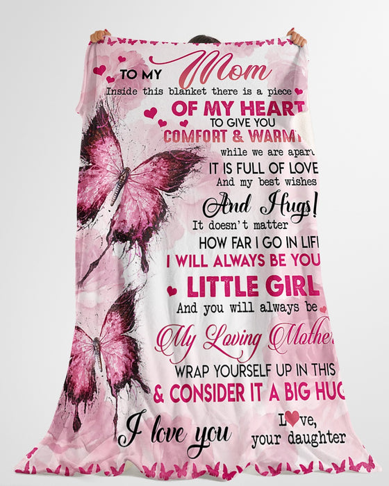 Personalized To My Mom Butterflies Fleece Blanket From Daughter It Is Full Of Love And My Best Wishes Great Customized Gift For Mother'S Day Birthday Christmas Thanksgiving