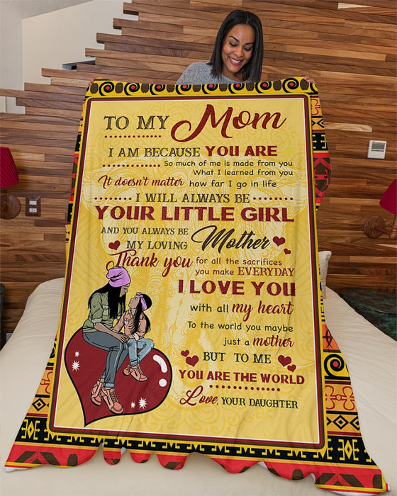 Personalized To My Mom Hearts Fleece Blanket From Daughter I Love You With All My Heart Great Customized Gift For Mother's day Birthday Christmas Thanksgiving