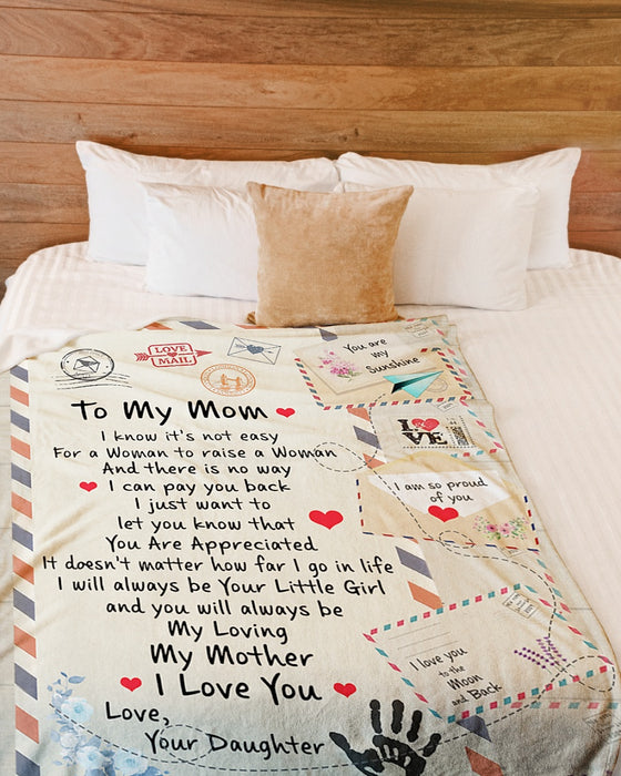 Personalized To My Mom Love Letter Fleece Blanket From Daughter I Will Always Be Your Little Girl Great Customized Gift For Mother's day Birthday Christmas Thanksgiving