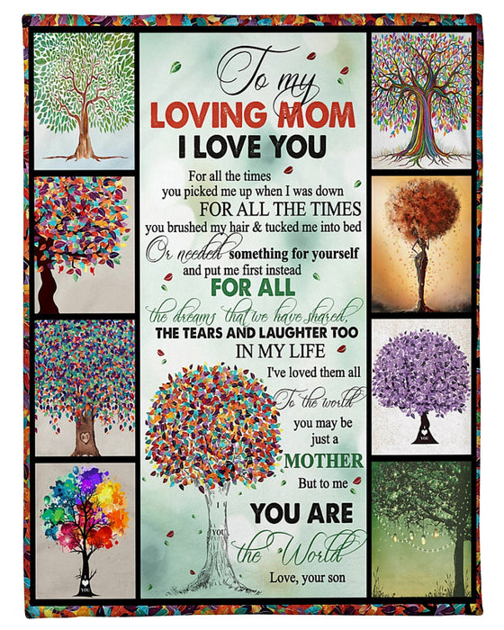 Personalized To My Mom Trees Fleece Blanket From Daughter For All The Times You Picked Me Up When I Was Down Great Customized Gift For Mother's day Birthday Christmas Thanksgiving