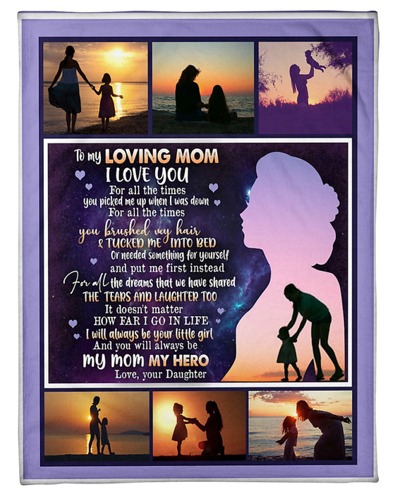 Personalized To My Mom Hearts Fleece Blanket From Daughter I Love You For All The Times You Picked Me Up Great Customized Gift For Mother's day Birthday Christmas Thanksgiving