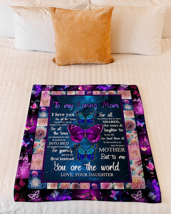 Personalized To My Mom Butterflies Fleece Blanket From Daughter  I Love You For All The Times You Picked me Up When I Was Down Great Customized Gift For Mother's day Birthday Christmas Thanksgiving